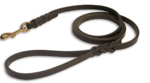 K9 Leather Dog Leash 1/2