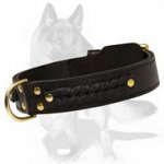 Chic Leather Collar for German Shepherd with Braids