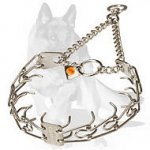 German Shepherd Stainless Steel Dog Pinch Prong Collar 1/11 inch (2.25 mm)