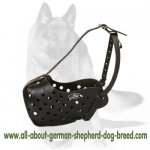 'Echelon' - German Shepherd Dog Leather Basket Muzzle
