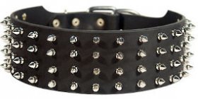 Dazzling Spiked Leather Collar for German Shepherd