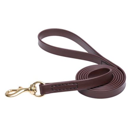 Brown Waterproof German Shepherd Leash Made of Biothane