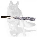 German Shepherd Synthetic "French Linen" Puppy Bite Tug with Handle