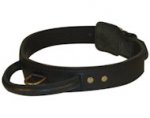 Black Leather Agitation Collar With Handle for Ger. Shepherd