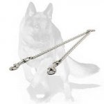 German Shepherd Chrome Plated Chain Coupler for Walking 2 Dogs -diameter of the link - 1/10 inch (3 mm)
