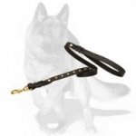 Studded Leather Dog Leash for walking and tracking with your German Shepherd