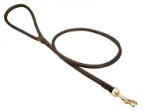 Natural Rolled Leather Dog Leash 1/4 inch for German Shepherd