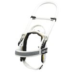White Nylon Dog Harness with Reflective Tape and Removable Patches