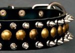 Studded Latigo Leather Dog Collar for German Shepherd
