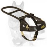 LEATHER WORKING GUIDE ASSISTANCE DOG HARNESS for German Shepherd