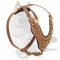 Spiked 2-Ply Leather Harness for German Shepherd