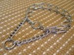 Dog pinch collar made - steel chrome plated 1/6 inch (3.99 mm)