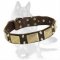 German Shepherd Leather Dog Collar with Studs-Custom Dog Collar
