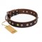 'Rare Flower' FDT Artisan Brown Leather German Shepherd Collar