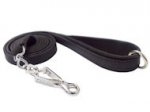 Excellent Flat Leather Leash with Chrome Plated Steel Snap Hook