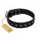 "Flower Rhapsody" FDT Artisan Premium Quaulity Black Leather German Shepherd Collar