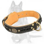 German Shepherd designer handcrafted braided leather collar