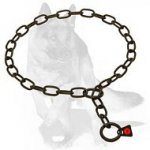 German Shepherd Black Stainless Steel Fur Saver 1/9 inch (3 mm) link diameter