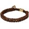 Excellent Choke Leather Collar with Braids for Training and Walking