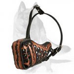 'French Roggeman' Magma Style Leather German Shepherd Muzzle