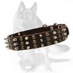 Adjustable German Shepherd Leather Dog Collar