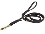 German Shepherd Leather Dog Leash with Braids