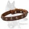 Handcrafted German Shepherd Leather Collar with Luxurious Decorations