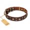 "High Fashion" FDT Artisan Elegant Brown Leather German Shepherd Collar