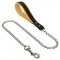 German Shepherd Chain Dog Lead with Leather Handle