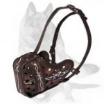 'Black Panther' German Shepherd Hand-Painted Leather Muzzle