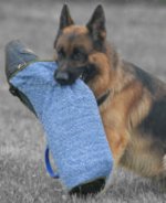 Dog bite sleeve cover made of French linen with handle