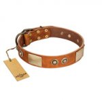 "Perfect Blend" FDT Artisan Tan Leather German Shepherd Collar 1 1/2 inch (40 mm) wide
