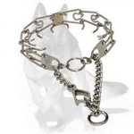 German Shepherd Steel Chrome Plated Pinch Prong Dog Collar1/8 inch (3.25 mm)