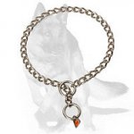 German Shepherd Stainless Steel Choke Dog Collar with Quality Label 1/9 inch (3 mm)