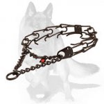 German Shepherd Black Steel Pinch Prong Dog Collar 1/8 inch (3.2 mm)