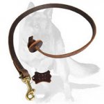 Leather Obedience Dog Leash with Pull Tab 2 foot for German Shepherd