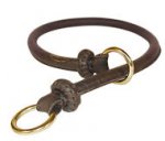 Round Leather Choke Collar/Silent Collar fr German Shepherd 12mm