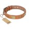 'The Middle Ages' FDT Artisan Handcrafted Tan Leather German Shepherd Dog Collar