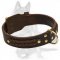 Wide 2 Ply Leather Dog Collar with handcrafted Braids