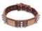 Leather Spiked Brown collar 26'' for GSD/26 inch dog collar-C86