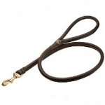 Leather Latigo Round Lead for German Shepherd