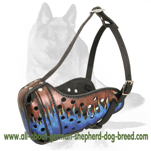 leather dog muzzle for german shepherd