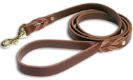 3/4'' Perfectly Plain Leather Leash for German Shepherd