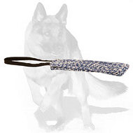 German Shepherd Synthetic "French Linen" Puppy Bite Tug with Handle