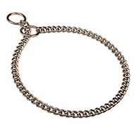 Training Chrome Plated Chain Choke Dog Collar 1/9 inch (3.00 mm) link width
