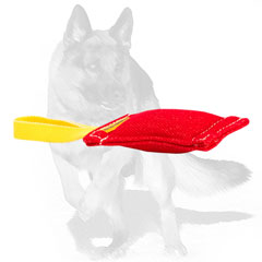 German Shepherd French Linen bite tug with handle