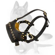 'Commander Steel' - Nappa Padded Leather Dog Muzzle