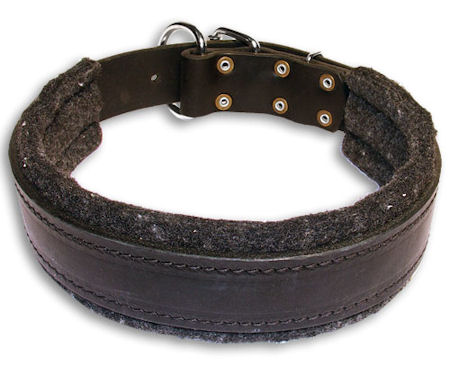 Soft dog Black collar 27'' for GSD Dog/ 27 inch dog collar-C24