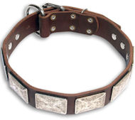 Alsatian Dog Luxury Brown dog collar 21''/21 inch dog collar-c83