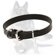Plain Leather Collar for German Shepherd Dog